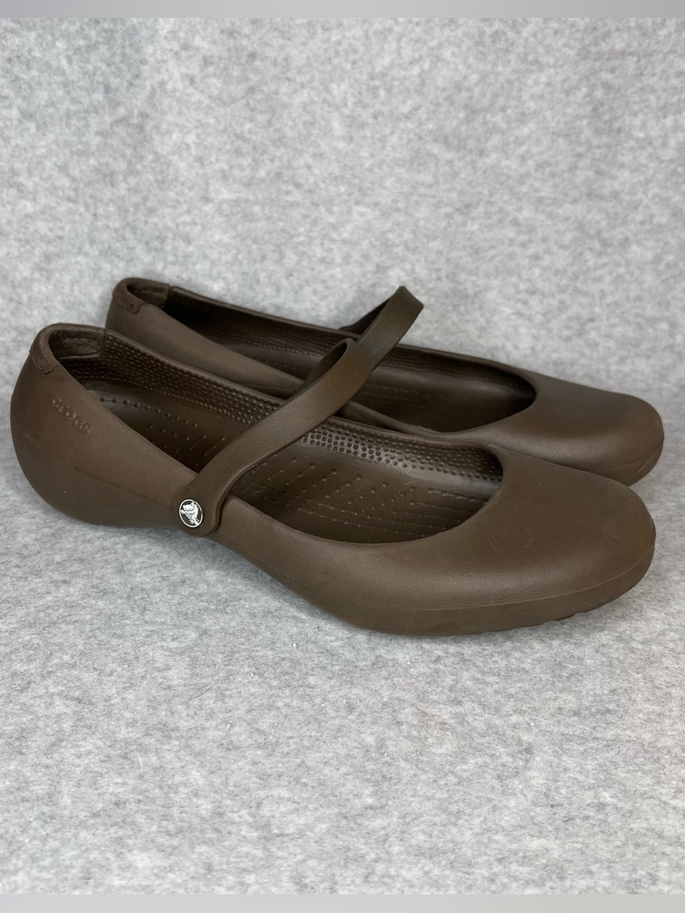 Crocs Alice Mary Jane Flats Brown Womens Size 11 Y2K Minimalist Comfort